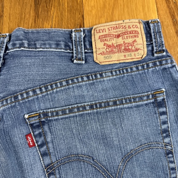 LEVIS 505 Mens 38x34 505 Black Batwing Red Tab Reg Straight Fit Vintage Y2K - Picture 13 of 14